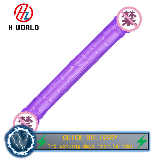 HW A-line transparent crystal simulation female penis double headed double use lesbian female interest masturbation appliance female