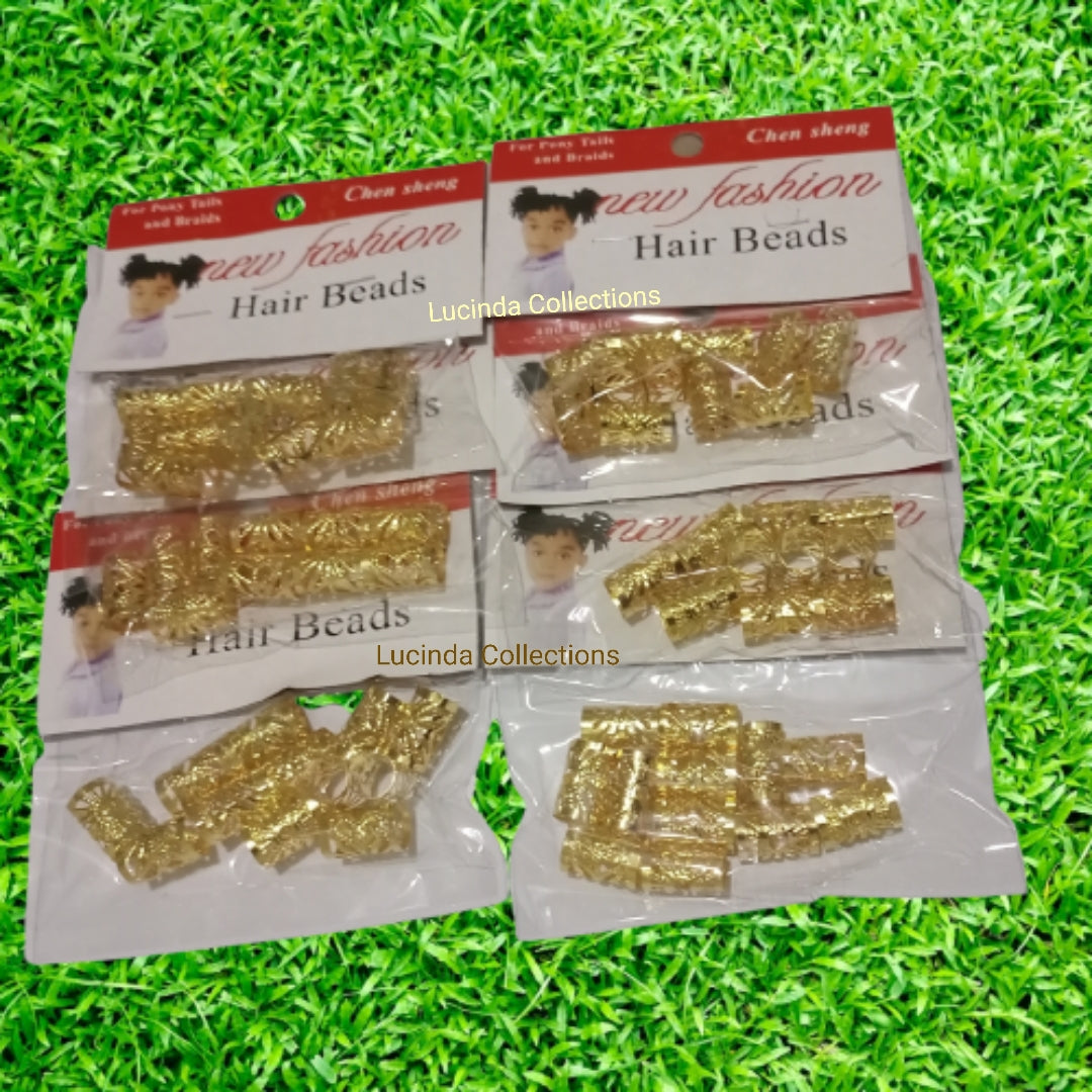 60/120 PCs Hair Braids Beads Rings Metal Gold Clips Dreadlocks Locks Cuffs