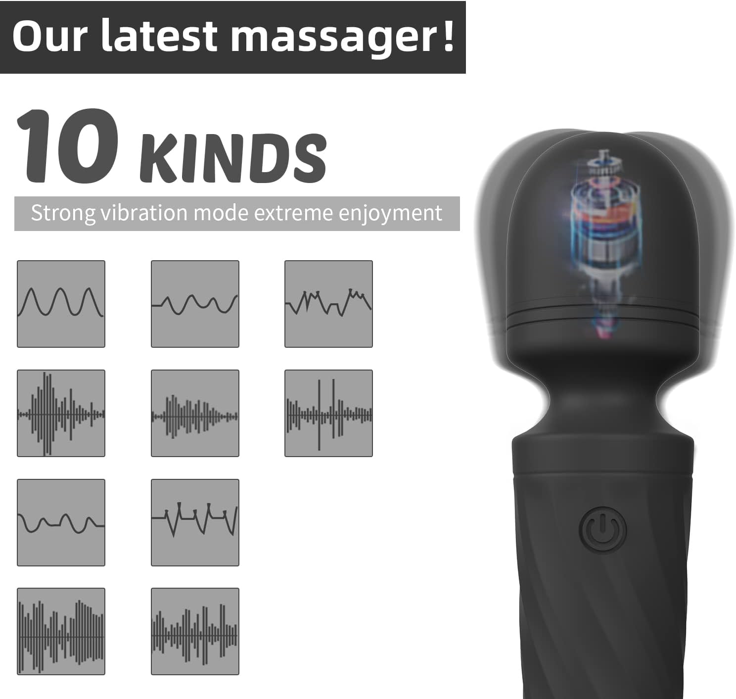 Sex Toy For Women Vibrator Magic Wand Body Massager Low pitched Adjustable Frequency Cordless deep Electric Back Massager