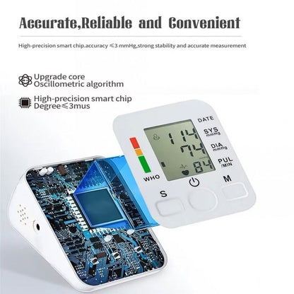 Upper Arm Blood Pressure Monitor LCD Digital Automatic Tonometer