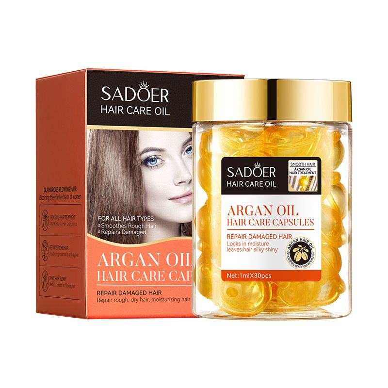 Hair Care Oil-Moroccan Argan Oil Hair Care Capsules,Moisturize&Nourish Hair,Repair Damage