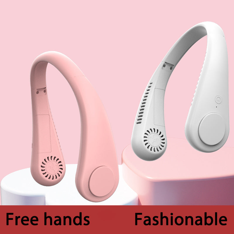 New Mini Neck Fan USB rechargeable Handheld fan without blades USB fan Portable Hand-held fan fashion Hand held fan