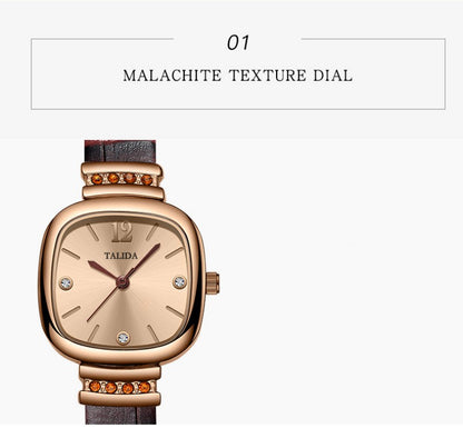 Vintage small sugar quartz ladies watches wristwatch leather strap fine steel case women watches waterproof female wristwatch ladies watch