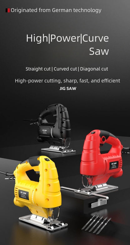 6-Speed Control Electric Jigsaw with 10 Wood Cutting Blades, 45° Bevel Cutting, ,Jig Saw (official standard kit)