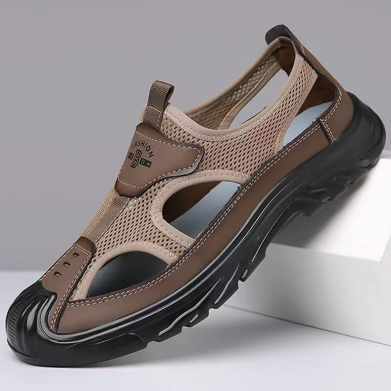 Summer sandals mesh cloth head breathable Shoes hollow-out outdoor casual all-match non-slip sandals