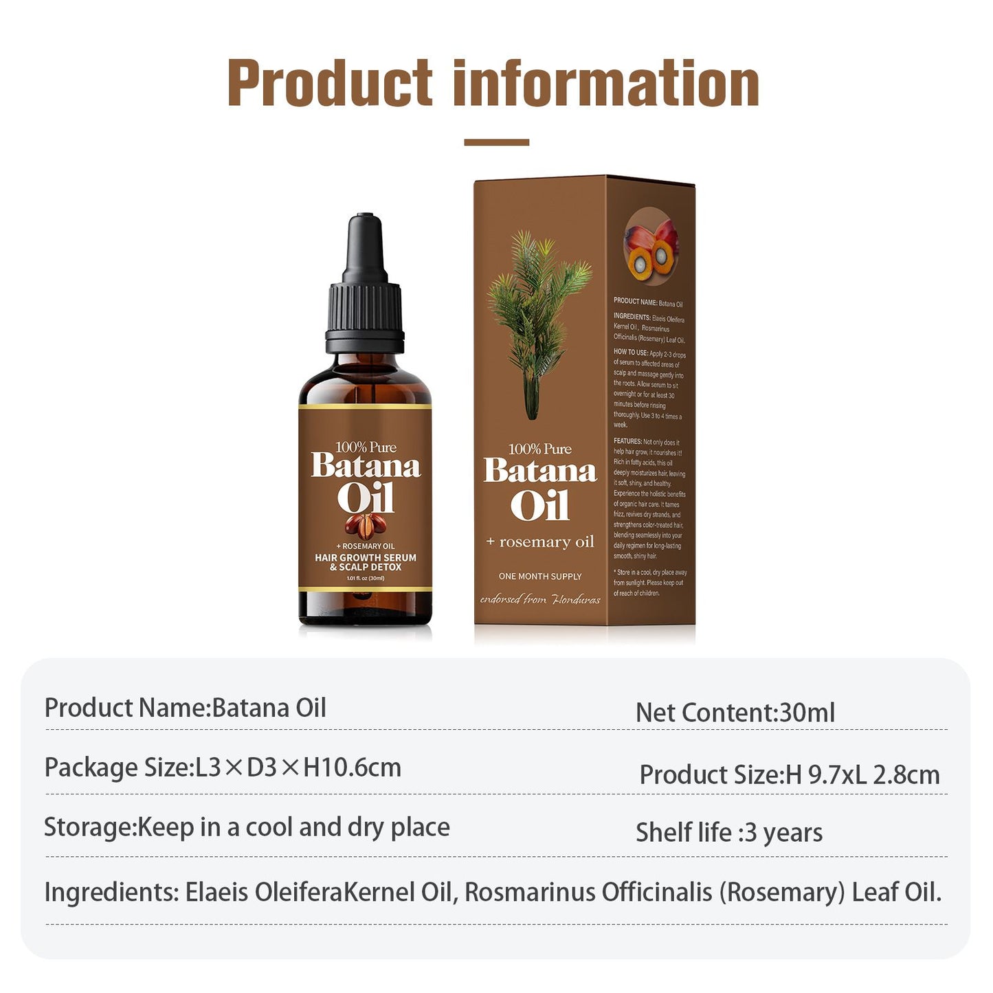 Batana Hair Growth Oil Promotes Hair Wellness Essence Oil Batana Hair Strengthening Oil Moisturizing Hair Thickness hair Oil