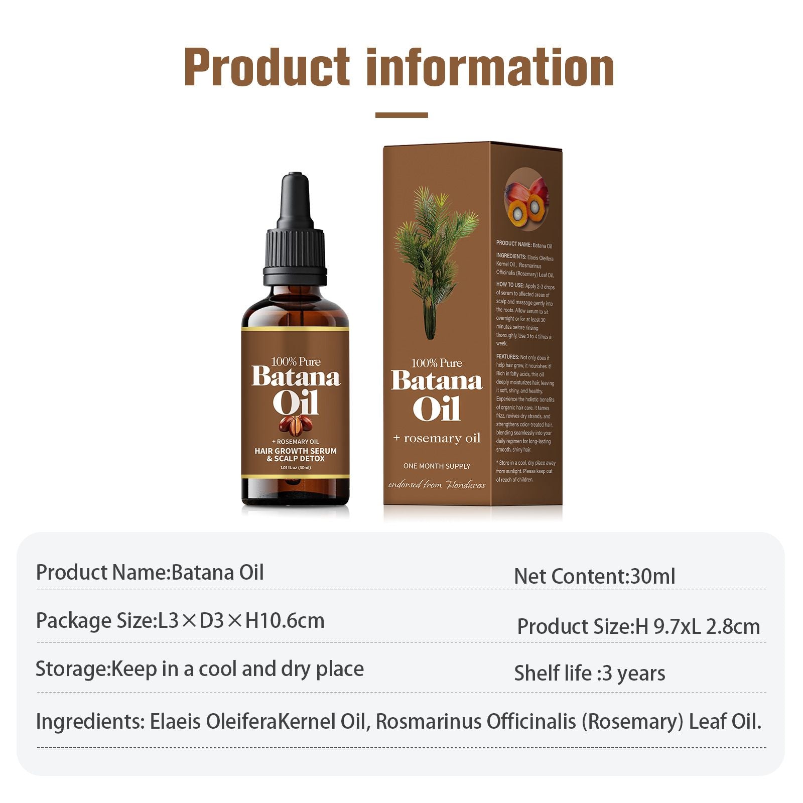 Batana Hair Growth Oil Promotes Hair Wellness Essence Oil Batana Hair Strengthening Oil Moisturizing Hair Thickness hair Oil