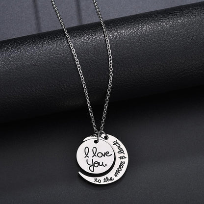 Promise Jewelry Pendant Stainless Steel Necklace For Couple Lovers Gift