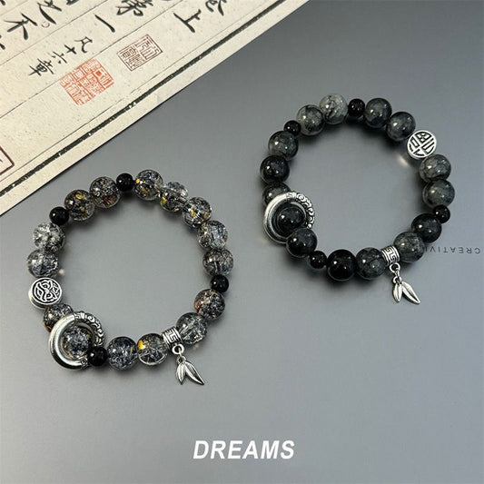 New Ice Cracked Bead Bracelet Men's High-end Bracelet Fashionable Trendy Men's And Women's Bracelets Exquisite Beautiful Bracelets Versatile Accessories Suitable For Gift