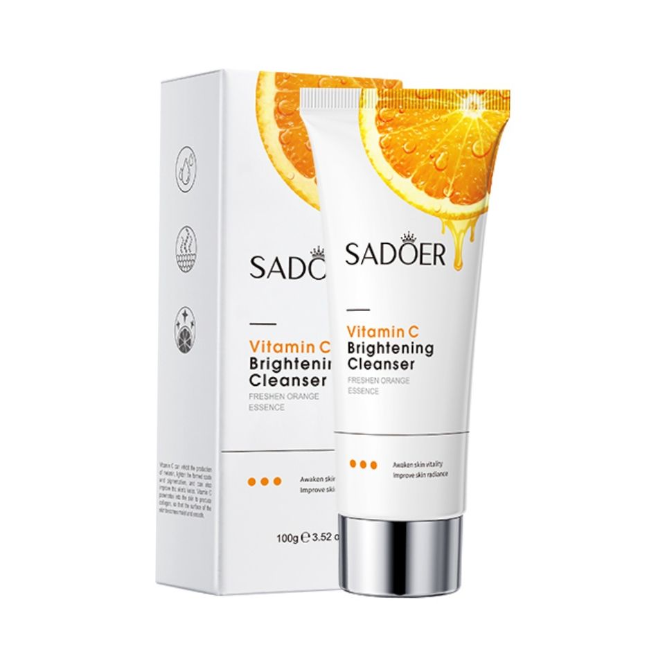 2 in 1 SADOER Skin Care Set Sadoer Vitamin C Serum + Vitamin C Face Cleanser Whitening Brightening Hydrate Dry Skin