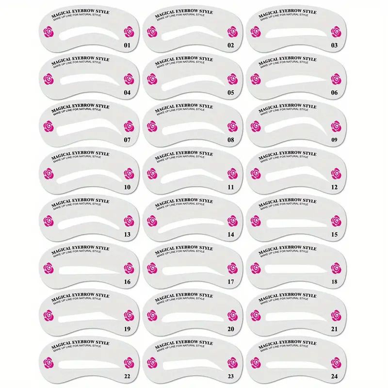 24pcs/set DIY Eyebrow Shaping Stencils - Grooming Kit For Women - Perfect For Beauty Modeling And Makeup Application