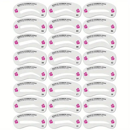 24pcs/set DIY Eyebrow Shaping Stencils - Grooming Kit For Women - Perfect For Beauty Modeling And Makeup Application