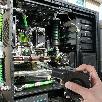 220V BBQ Fan Small Blast Engine with Air Collecting Adjustable Speed Cooking Tool EU Plug Handheld Barbecue Blower Camping AC Powered Fan Variable Speed Control