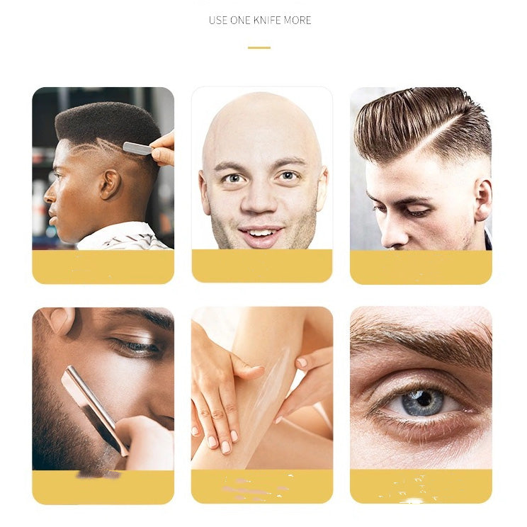 Stainless Steel Folding Knife With 10 Blades Barber Hair Removal Kit Clipper Men's Straight Hairdresser Razor Hair Removal Shaving Armpit Hair Pubic Hair Folding Razor Hair Removal Tool