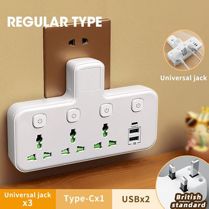 UK Plug AC Outlet Power Strip Multi-Use Wall Socket Universal Network Filter USB Charger Standalone Switch Light Adapter
