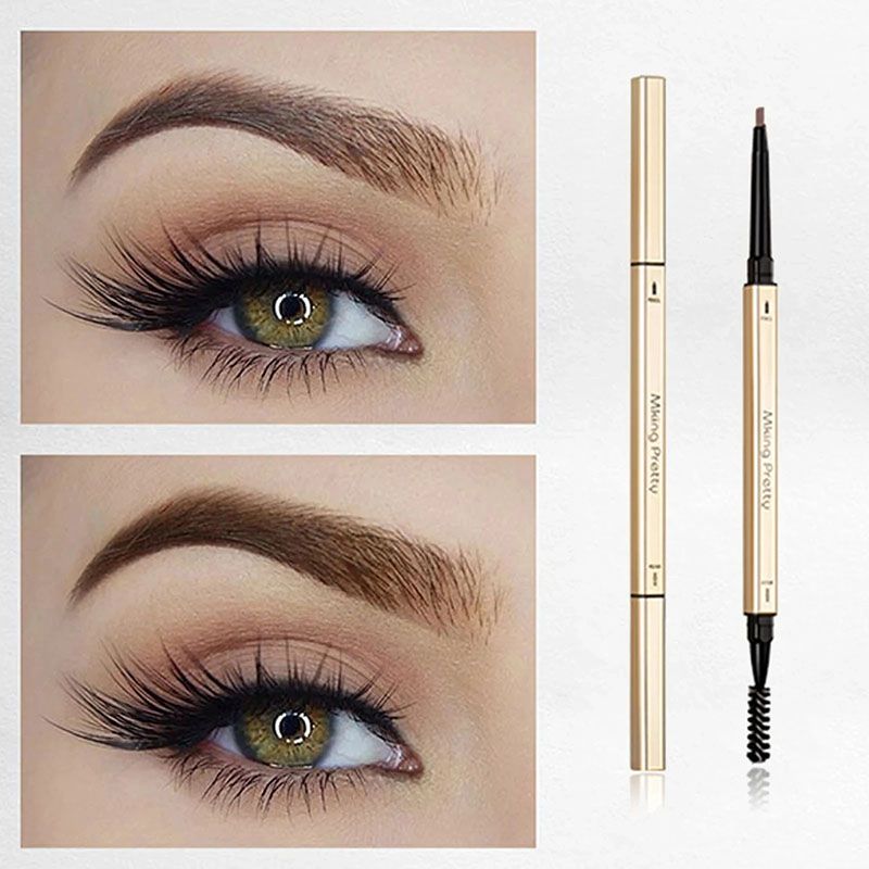 Double Head Eyebrow Pencil Super Fine Natural Long Lasting Waterproof Professional Brow Pen Eye Makeup Tattoo Eyebrow Pencil Brow Tattoo Pen Paint Makeup Eyebrows