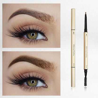 Double Head Eyebrow Pencil Super Fine Natural Long Lasting Waterproof Professional Brow Pen Eye Makeup Tattoo Eyebrow Pencil Brow Tattoo Pen Paint Makeup Eyebrows