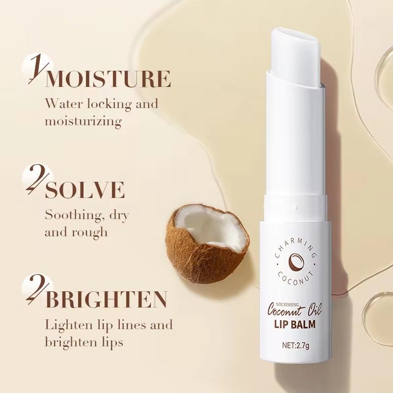 SADOER Coconut Brightening Lip Balm Moisturizing Anti Cracking Hydrating Repair Nourishing Lipstick Lips Skin Care Products
