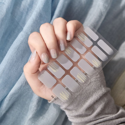 2 Sheets Glitter Gradient Color Nail Stickers Nail Wraps Full Cover Nail Polish Sticker DIY Self Adhesive Nail Art Decoration