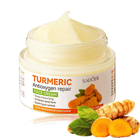 Turmeric Cream Sadoer Antioxygen Repair Moisturizing Brightening Face Cream for Dark Spots & Anti‑Aging 50g – Natural Antioxidant Skincare for All Skin Types