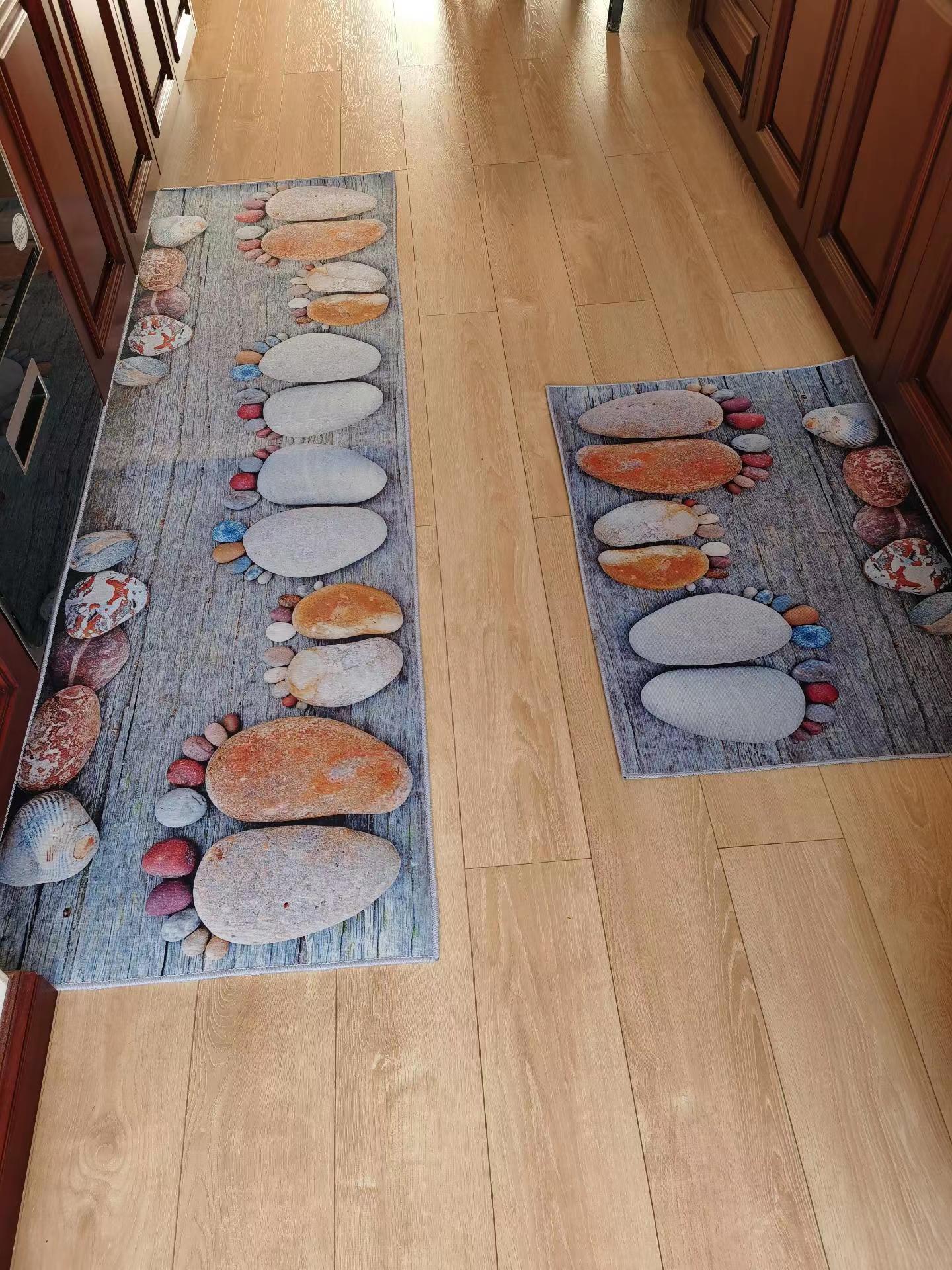 2 Pieces Kitchen Rugs Set Non Slip Kitchen Mat Rubber Backing Mat Slip Kitchen Mats and Rugs Waterproof Kitchen Rug Ergonomic Comfort Standing Mat