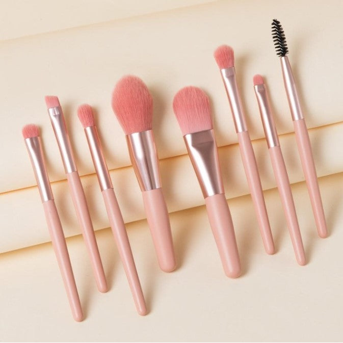 8Pcs Set With Bag Makeup Brushes Sets Eye Shadow Foundation Powder Eyelash Lip Concealer Blush Travel Portable Soft Make Up Brush Sets