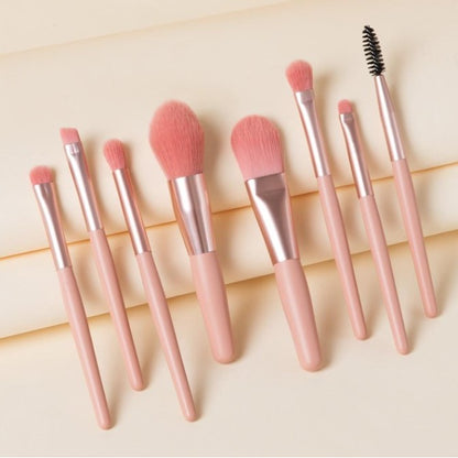 8Pcs Set With Bag Makeup Brushes Sets Eye Shadow Foundation Powder Eyelash Lip Concealer Blush Travel Portable Soft Make Up Brush Sets