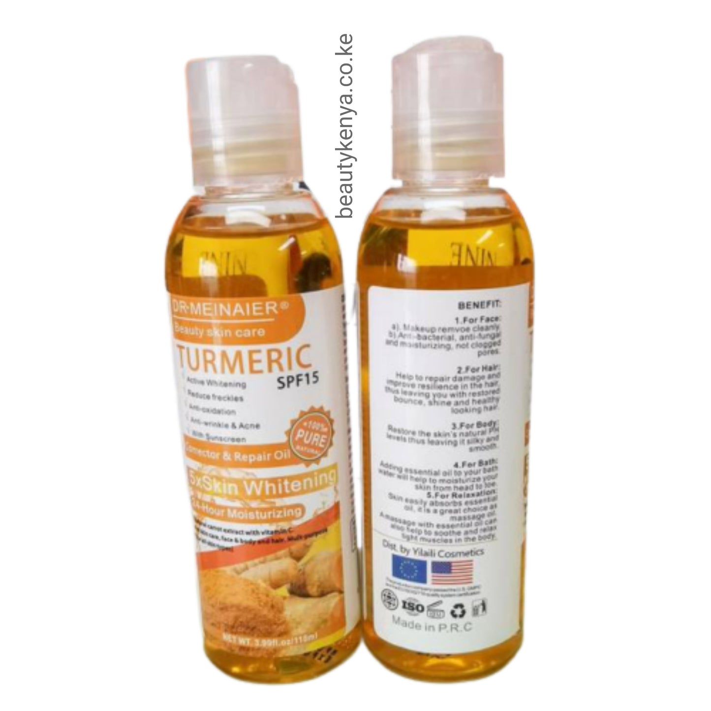 DR MEINAIER Turmeric Corrector & Repair Oil Moisturizing Whitening Sunscreen SPF 15 for Skin Face Body & Hair - Dr. Meinaier