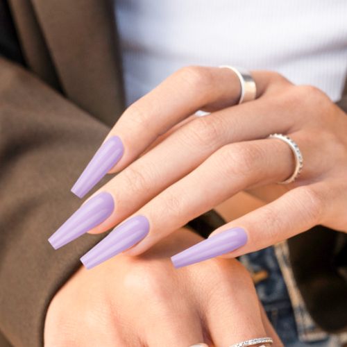 312pcs Long Press on Nails, 10 Sizes Full Cover Coffin Fake Nails with Rhinestones