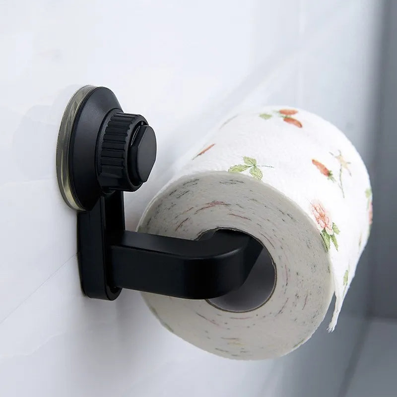 Self Adhesive Toilet Paper Roll Holder Wall Mount Steel No Punching Towel Roll Dispenser for Bathroom Kitchen No Punching