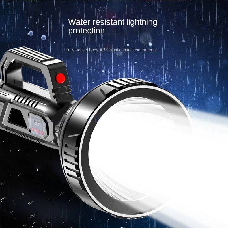 echargeable Spotlight Flashlight, High Lumens Handheld Spotlight,LED Searchlight with Shoulder Strap and USB Output for During Hurricane,Emergency, Storms, Outages,Hunting, Hiking, Camping
