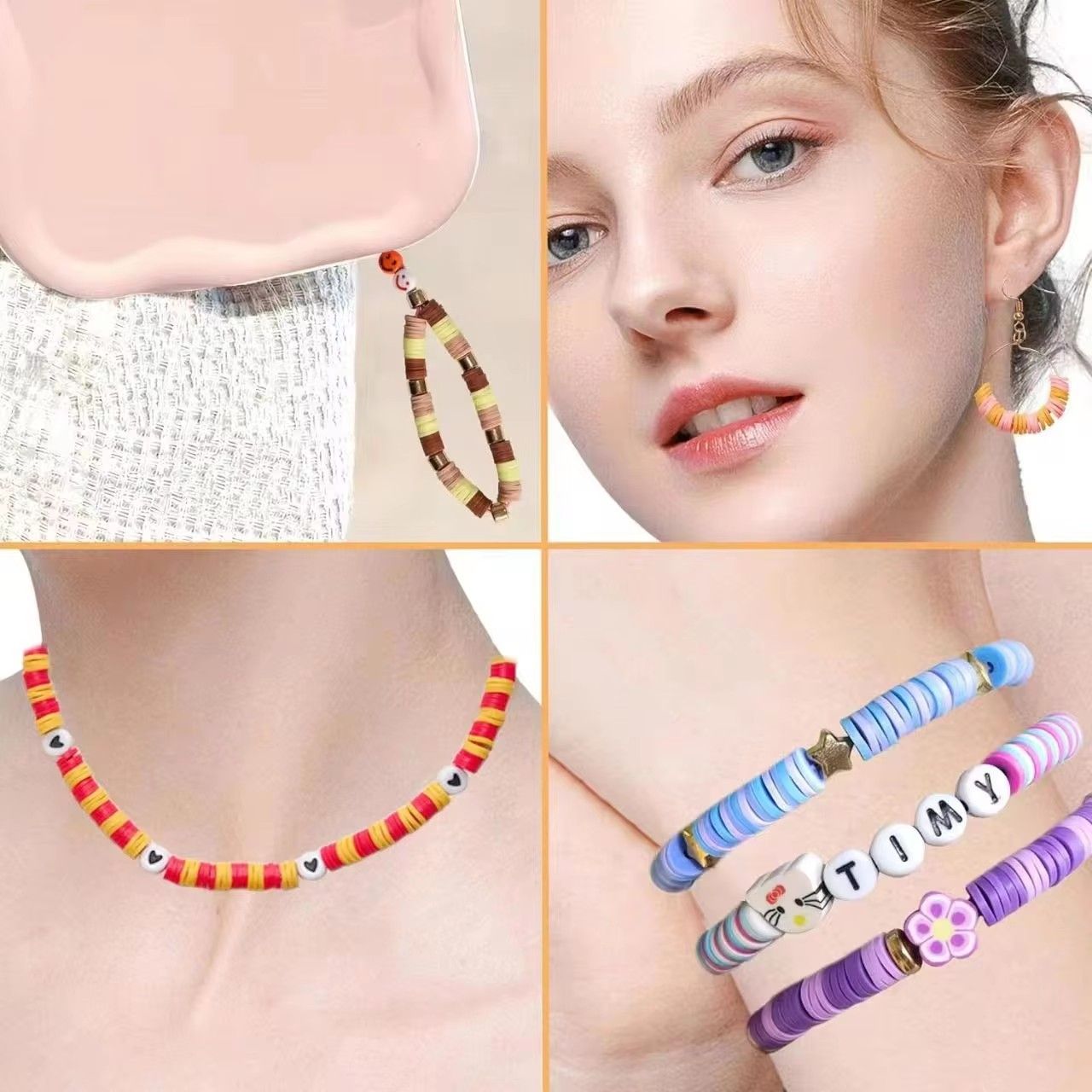 6000 Pcs Clay Beads for Bracelet Making Kit, 24 Colors Flat Round for Jewelry Bracelet Necklace Earring Making for Girls 8-12, Gift