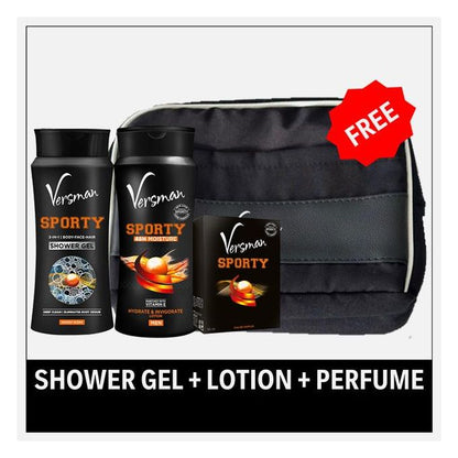 VERSMAN Swagger Sack: Sporty 400ml Lotion + Shower Gel + Perfume (Pack of 3)