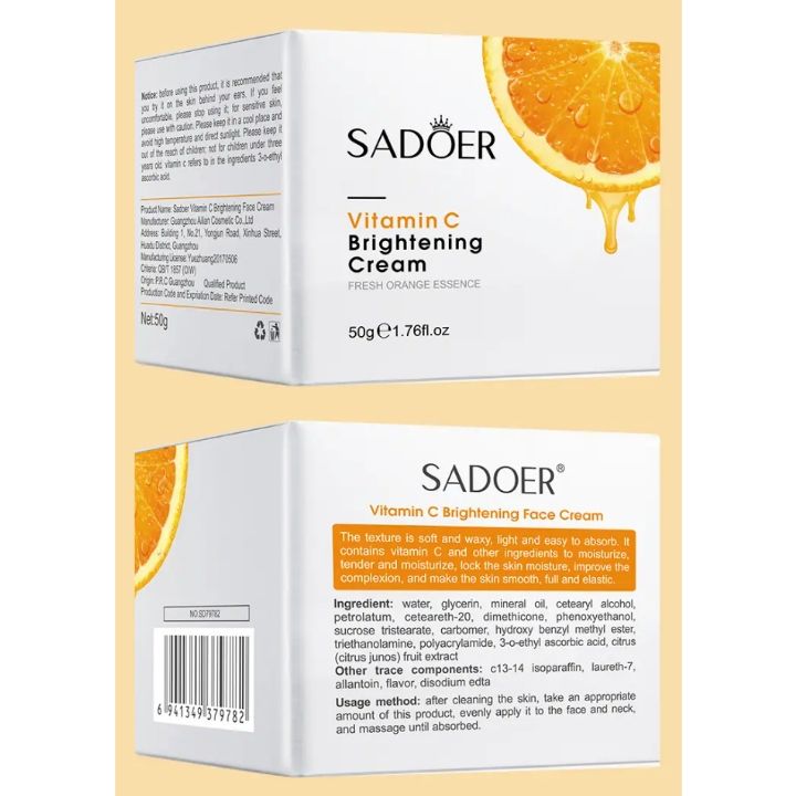 Vitamin C Brightening Face Cream Sadoer , Moisturizer mabox Vitamin C mabox alternative cream Moisturizing Cream for radiant facial skin
