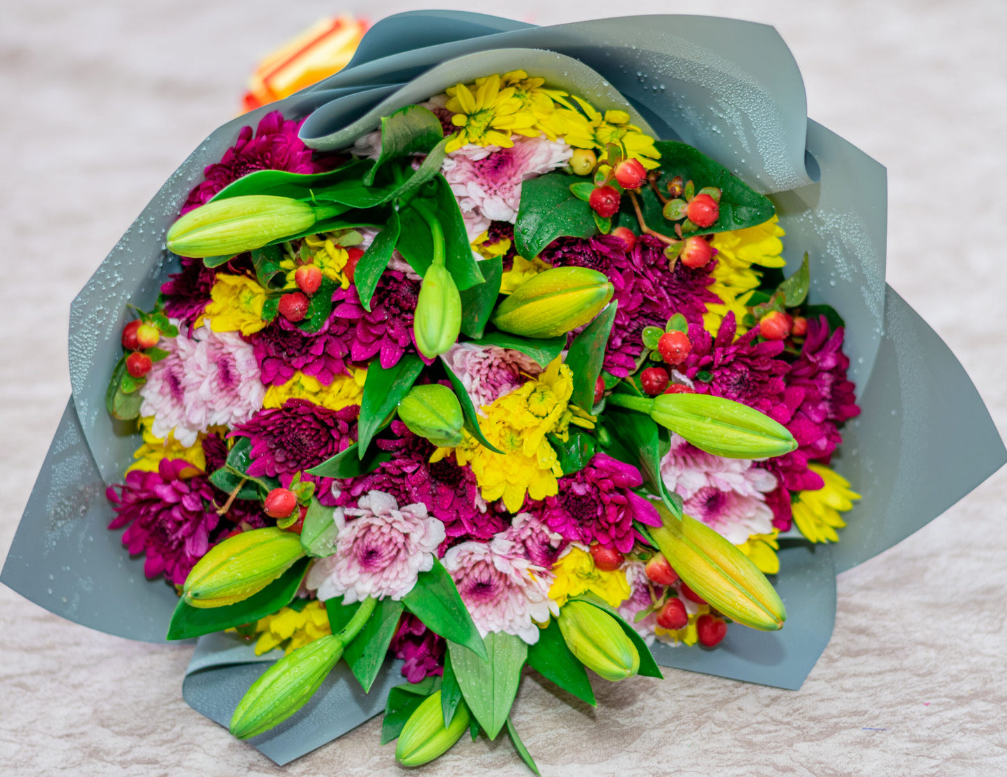 Chrysanthemums and Lilies Bouquet