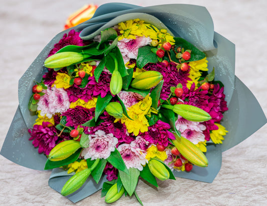 Chrysanthemums and Lilies Bouquet