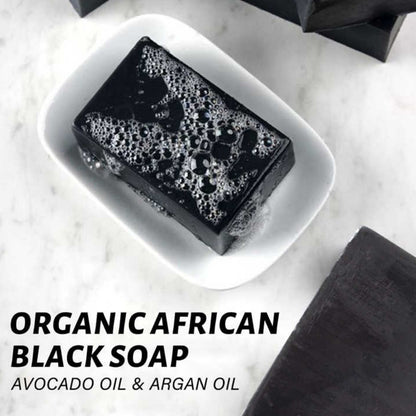 Organic African Black Soap AVOCADO OIL & ARGAN OIL Deep Cleansing - Pie Mei