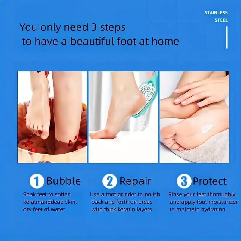 10pcs Stainless Steel Foot File Set - Professional Unscented Pedicure Tools for Dead Skin Removal and Foot Care Manicure Essentials