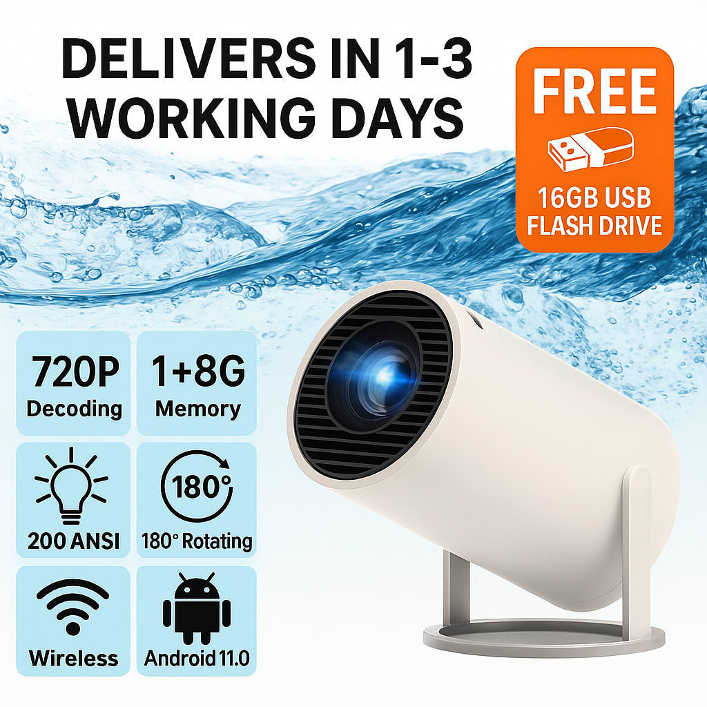 2025 new HY300 Pro Projector ,Free 16GB flash drive as Gift, 4K 1080P Support with Android TV 11.0, Mini Portable 180° Rotatable Movie Projector ,Auto Keystone Compatible for Laptop, PC, Smartphone