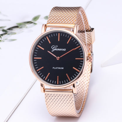 Geneva Lady Watch Women Watches Ladies Watches Girl Wristwatch Luxury Stainless Steel Retro Wrist Watch Female Quartz Watches Valentine's Day Christmas New Year Girl Friend Wife Gift