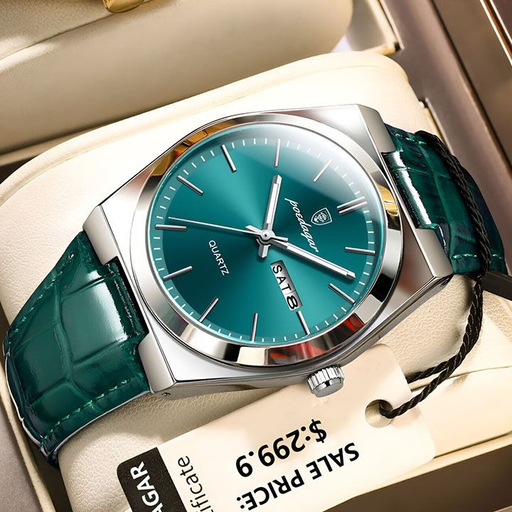 POEDAGAR Men Watches Luminous Calendar Watch Top Brand Business Style Men's Wristwatch Leather Belt Waterproof Quartz Watch For Man Wrist Watch Clock Quartz Full-automatic Men Watches