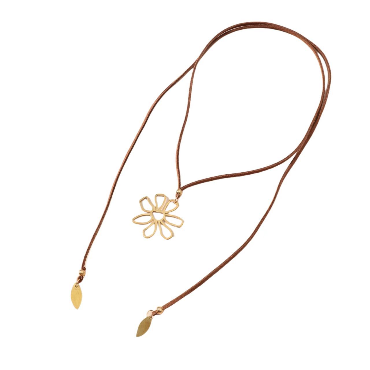 Flower necklace Bohemian necklace Long rope design Personality and fashion Multiple wearing styles Women's Necklaces
