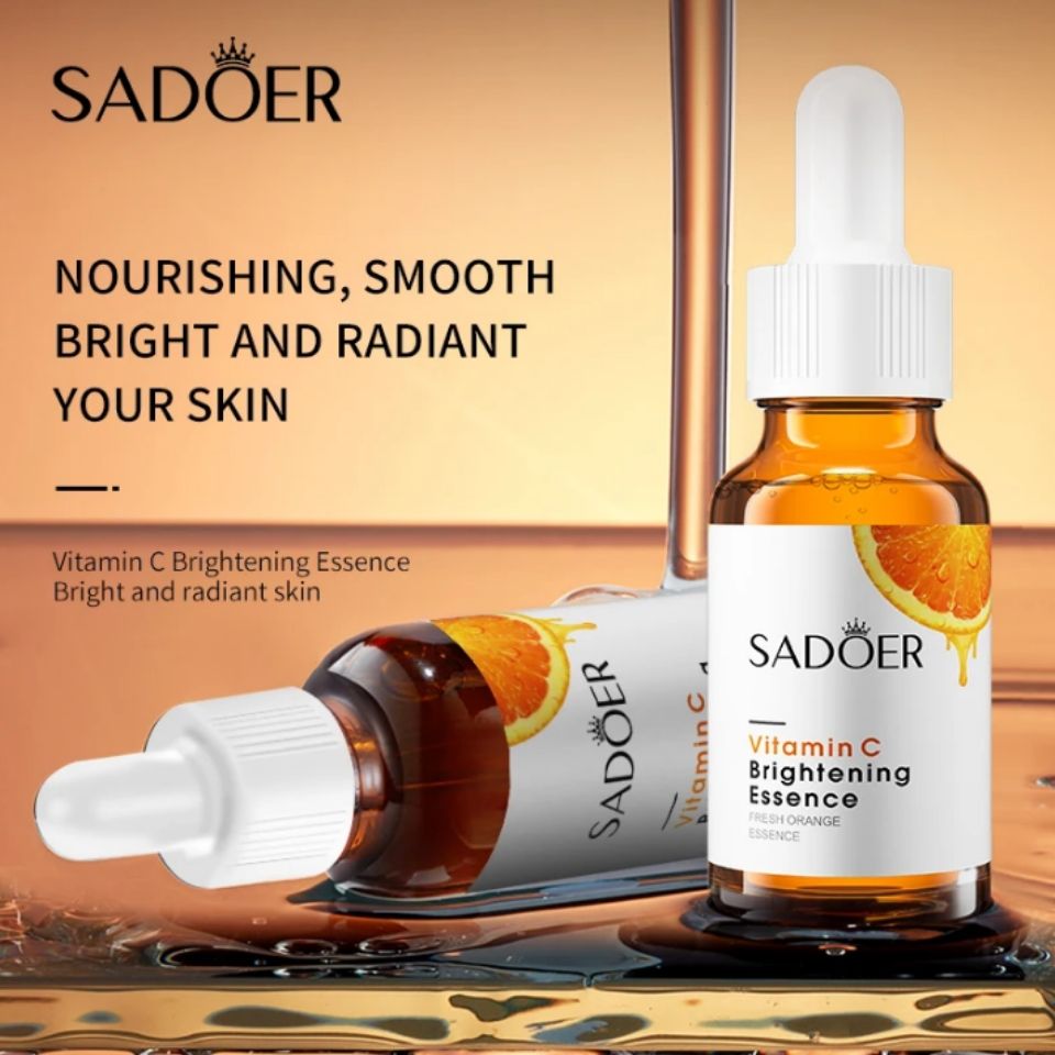 5 in 1 Sadoer Set Vitamin C Face Brightening Cream + Vitamin C Facial Brightening Essence/Serum + 3 PCS Salicylic Acid Sheet Masks - Brightens Skin, Moisturizes, Fades Dark Spots, and makes skin glow