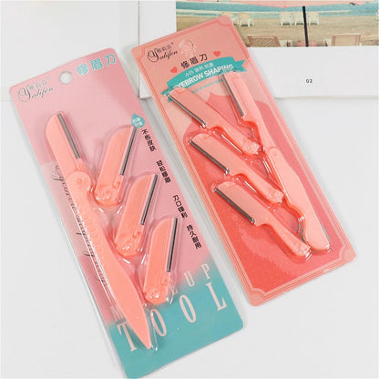 4pcs/set Eyebrow Trimmer Eye Brow Razor Face Body Hair Removal Shaver Eyebrow Blades Scissors Women Profiler Beauty Makeup Tools
