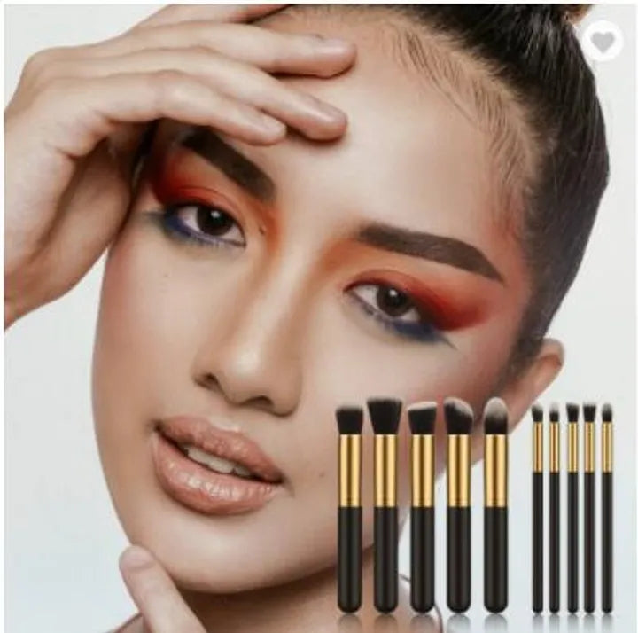 women extr large 10pcs Makeups bag kit Brushes Powder/EyeShadow Makeup brushes kit set Beauty Set