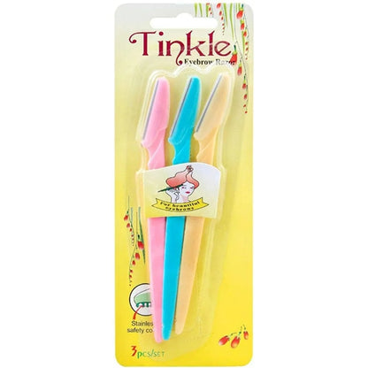 3Pcs Tinkle Eyebrow Razor Shaper Facial Fine Hair Cutter Trimmer Eye Brows Styling Stainless Steel Blade