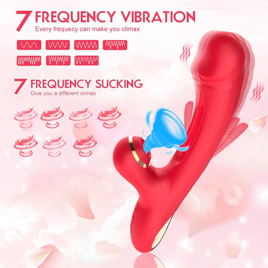 3 In 1 Sucker Patting Vibrator For Women Clitoris Stimulator G-Spot Powerful Vibro Dildo Wand Female Clit Sucker Adult Sex Toys