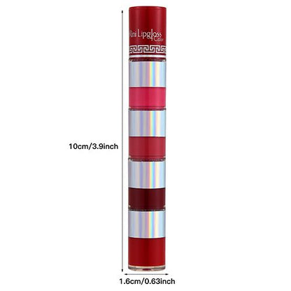 5 In 1 Lipstick, Five Color Matte Waterproof Velvet Long Lasting Lipstick, Creamy Texture Ladies Gift Valentine's Day Gifts
