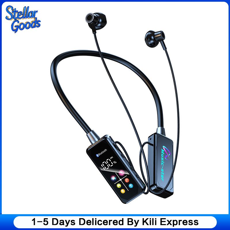 Sports Earphones Two Ears in-ear Wireless Bluetooth Earpods Neckband Earphones Earbuds Ultra-Long Standby Ear Return Monitoring Card Plug-in Noise Reduction Comfortable And Stylish High Quality