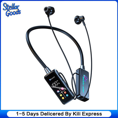 Sports Earphones Two Ears in-ear Wireless Bluetooth Earpods Neckband Earphones Earbuds Ultra-Long Standby Ear Return Monitoring Card Plug-in Noise Reduction Comfortable And Stylish High Quality